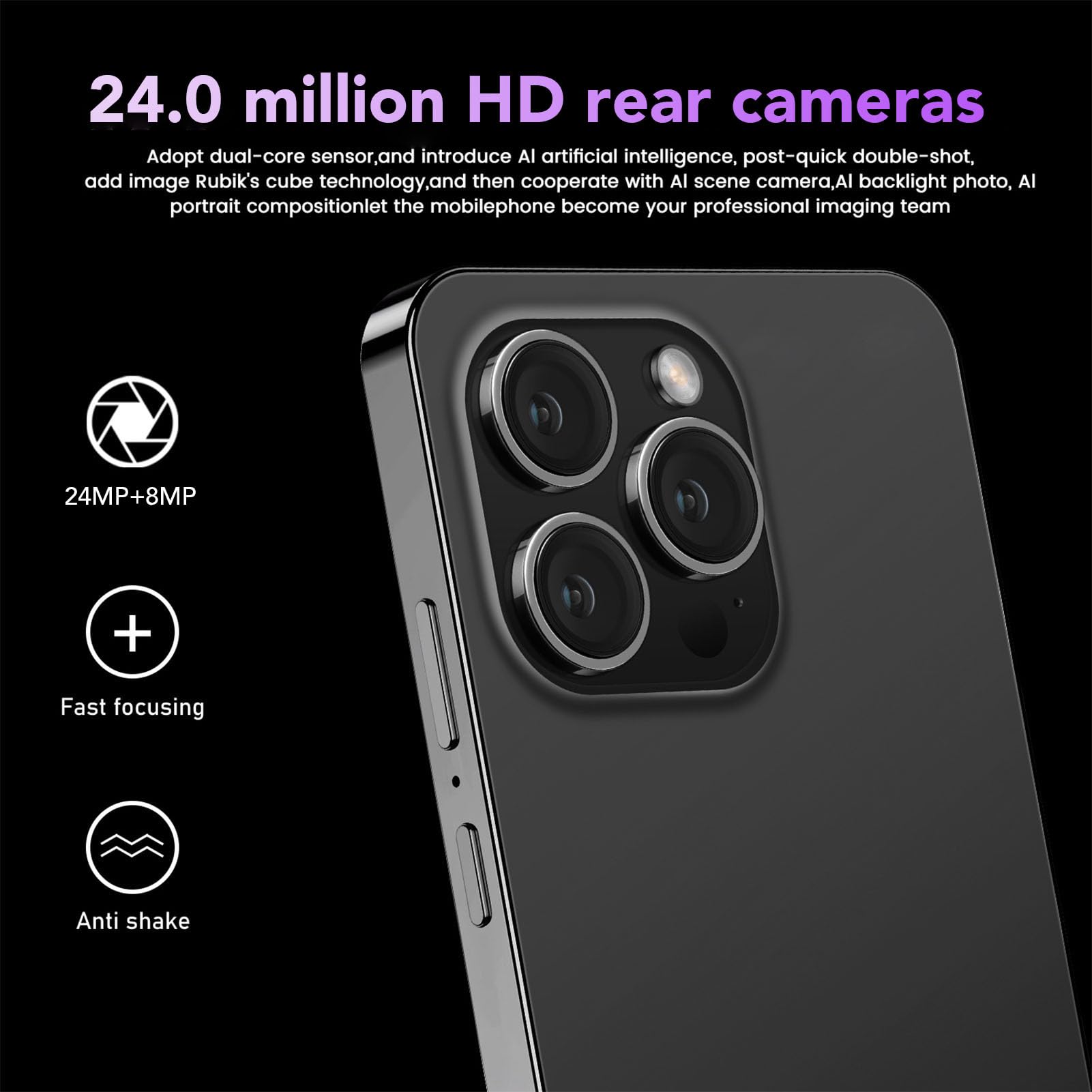 Amazon | 5G WiFiスマートフォン、3カードスロットクアッドコア8MP