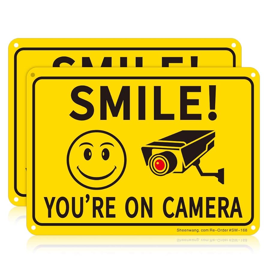 ⭐︎happy smile⭐︎ Amazon.com: Sheenwang 2-Pack Smile You're on Camera Sign