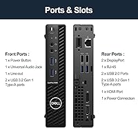 Vista 5 de DELL OptiPlex 3000 Series 3080 Micro Form Factor Desktop, Intel Core i5-10500T, 16GB RAM, 256GB PCIe SSD, Wi-Fi 5, Bluetooth, Wired KB & Mouse