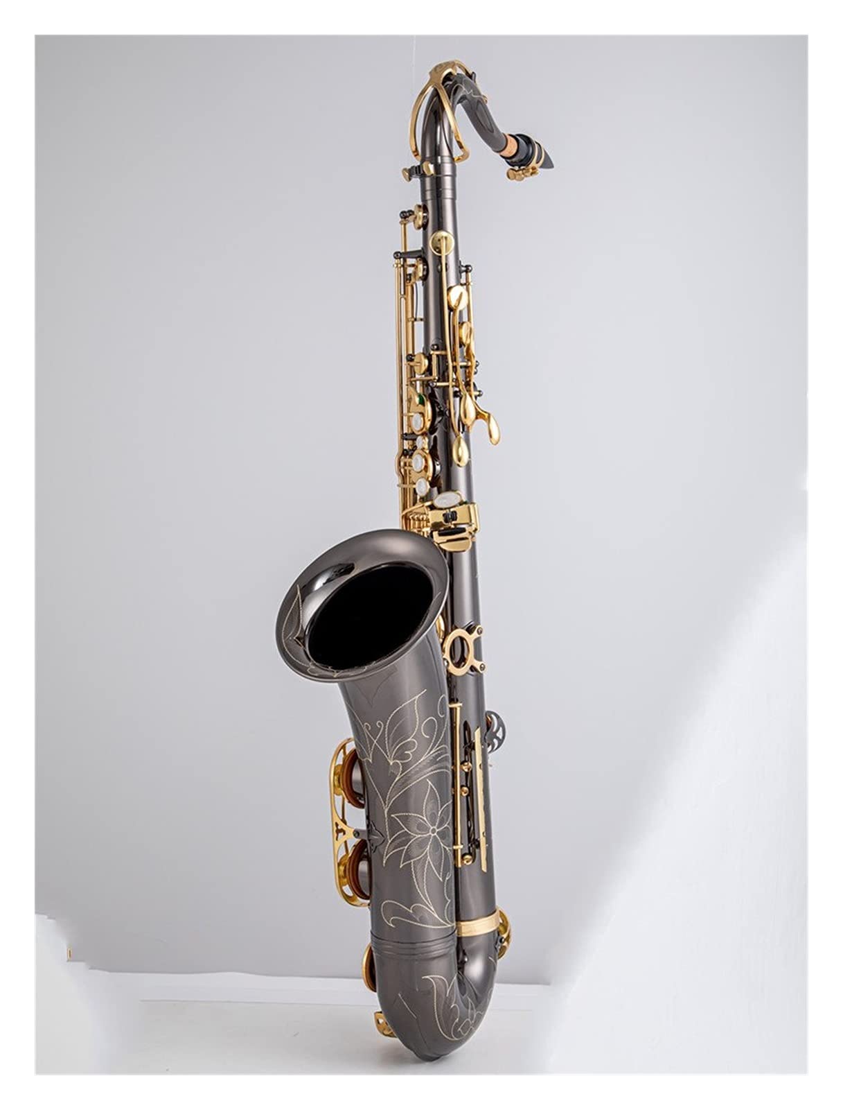 Sax Principianti Kit BB Tenor Saxophone Sax Brass Body Black Nickle Placcato Golden Keys Strumento di Legno Strumento a fiato