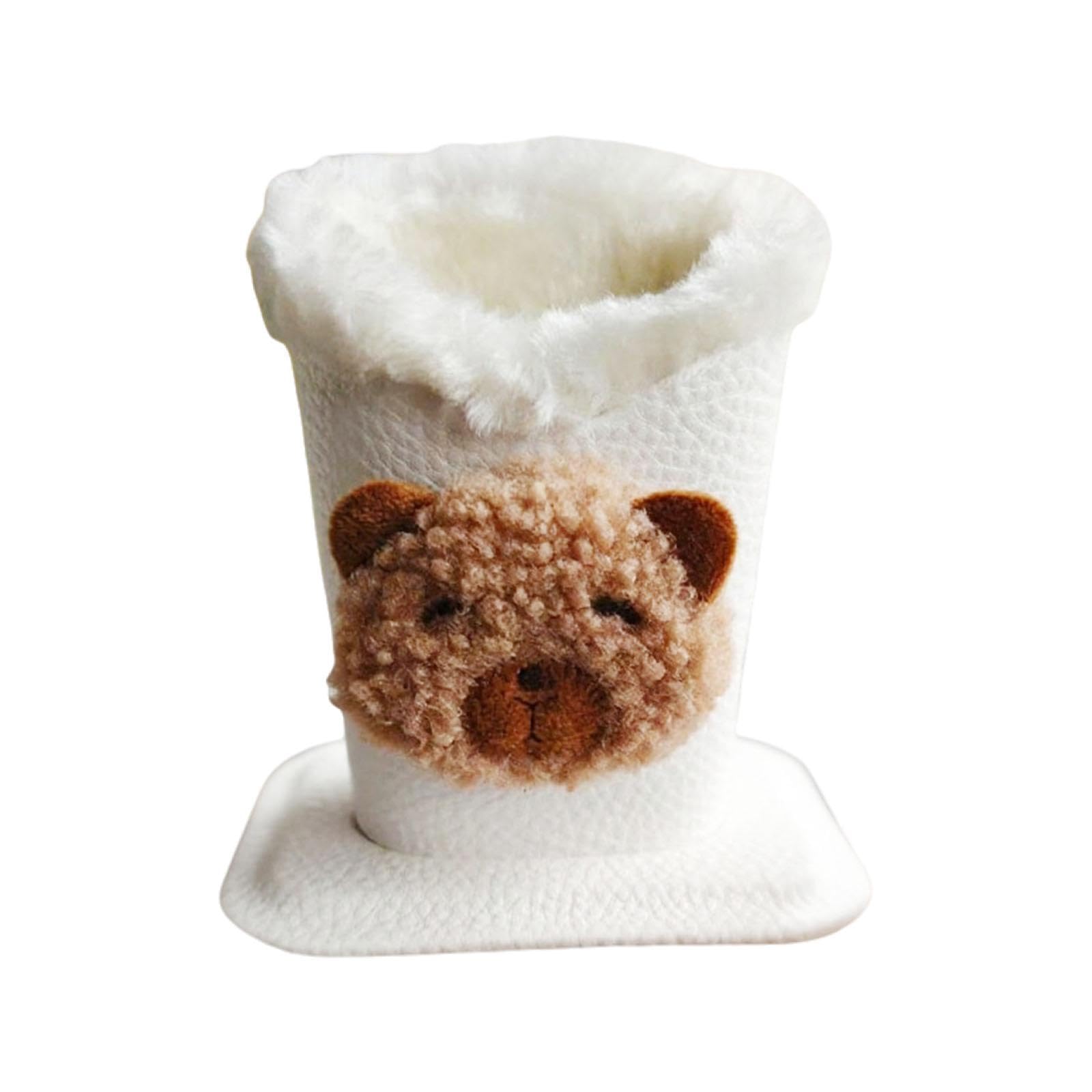Plush Lined Eyeglasses Holder Bedroom Kitchen Counter Organizer Compact Gift beige -Clothing & Accessories-Women-Sunglasses & Spectacle Frames-Glasses Cases-image-37