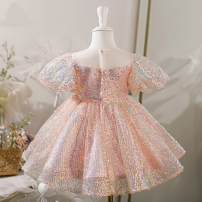 Luxury Sequin Flower Girls Dresses Toddler Princess Wedding Party Dresses Pageant Ball Gown Tutu Dresses3