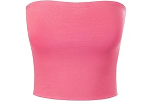 Women's Double Layered Basic Casual Strapless Backless Bandeau Bra Tube Top