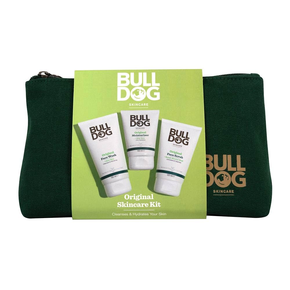 BULLDOG SKINCARE - Kit de regalo para el cuidado de la piel para hombres | Crema hidratante, limpiador facial y exfoliante facial originales