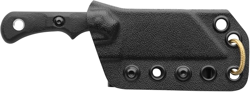 Tops Knives Ivie Full Tang FIxed Blade- Tungsten Blade Finish- Black Kydex Sheath w/Narrow Spring Steel Clip