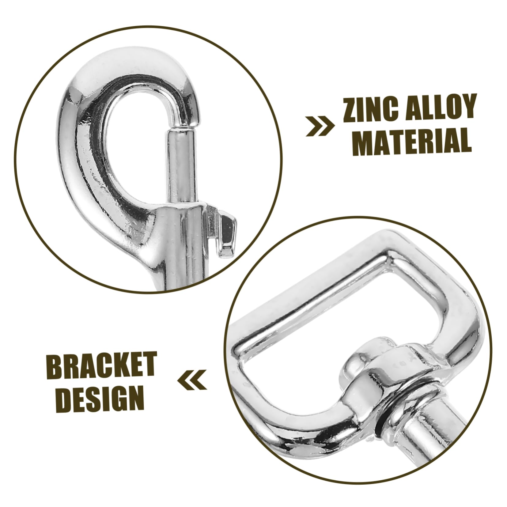 Sosoport 3sets Leash Swivel Snap Hooks Metal Clips Dog Leash Clasp Lightweight 2pcs*3