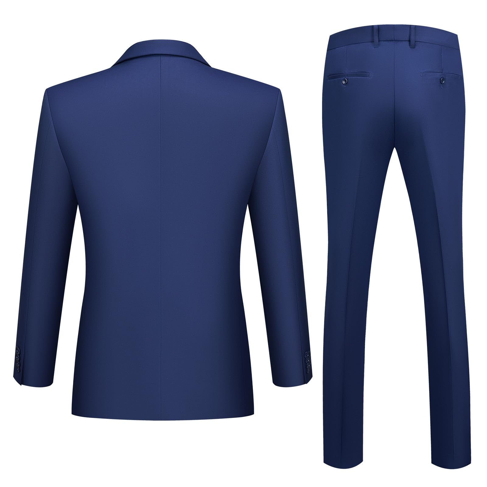 Traje de Hombre de 2 Piezas Slim Fit Traje Ajustado Traje de Boda de Negocios con Un Botón