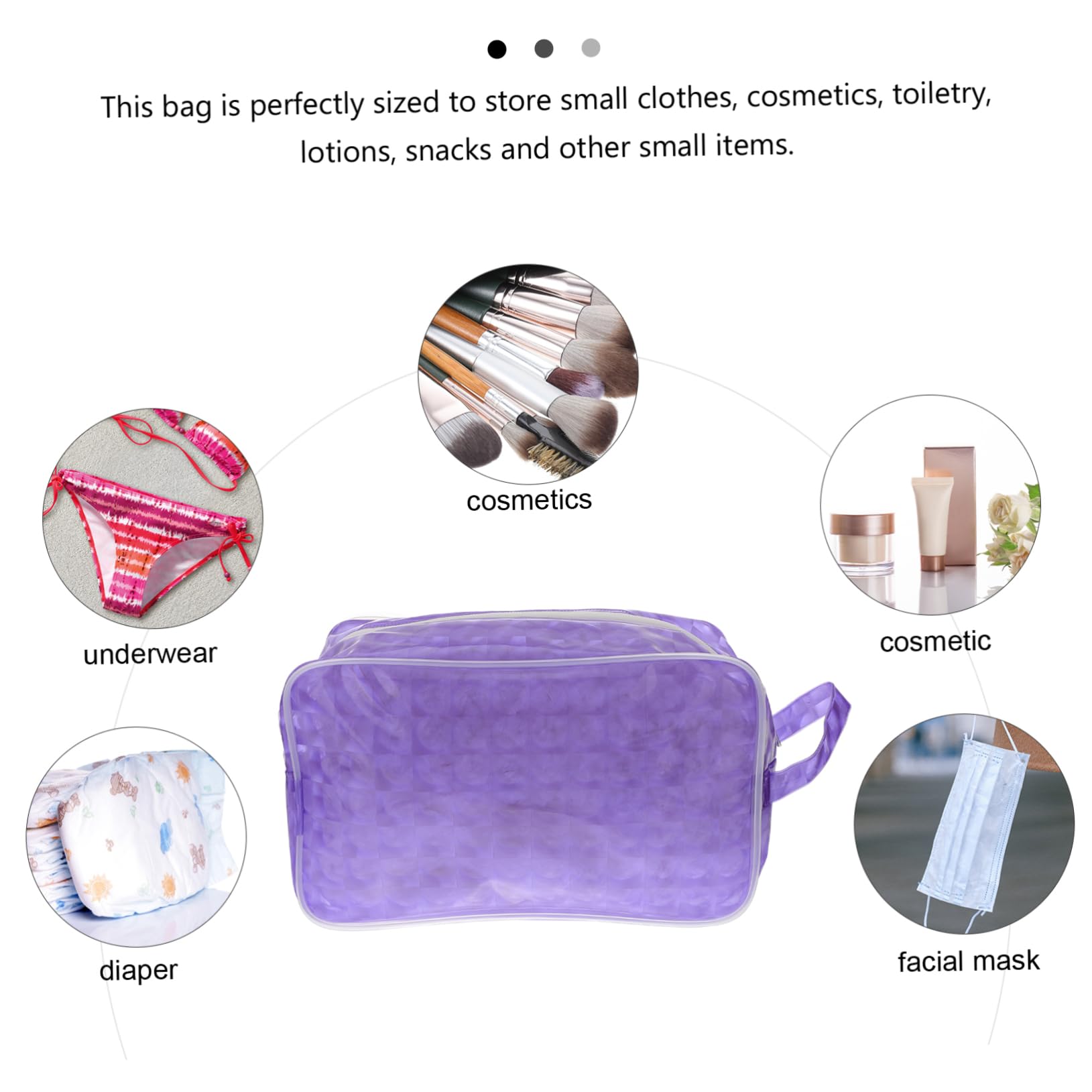 3 Piezas Neceser Impermeable Mochila Plegable Neceser Para Maquillaje Mochila Impermeable Mochila Para Viaje Neceser De Maquillaje Eva Viajar Púrpura Cosmético Bolsa De Viaje