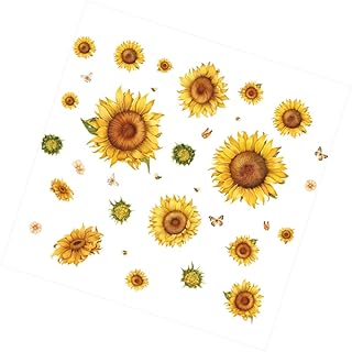 HONMEET 1 folha de girassol adesivo de parede decalques de flores decoração de plantas flores decoração adesivo de parede floral papel de parede DIY adesivo decalque decalque parede quarto parede parede flor parede