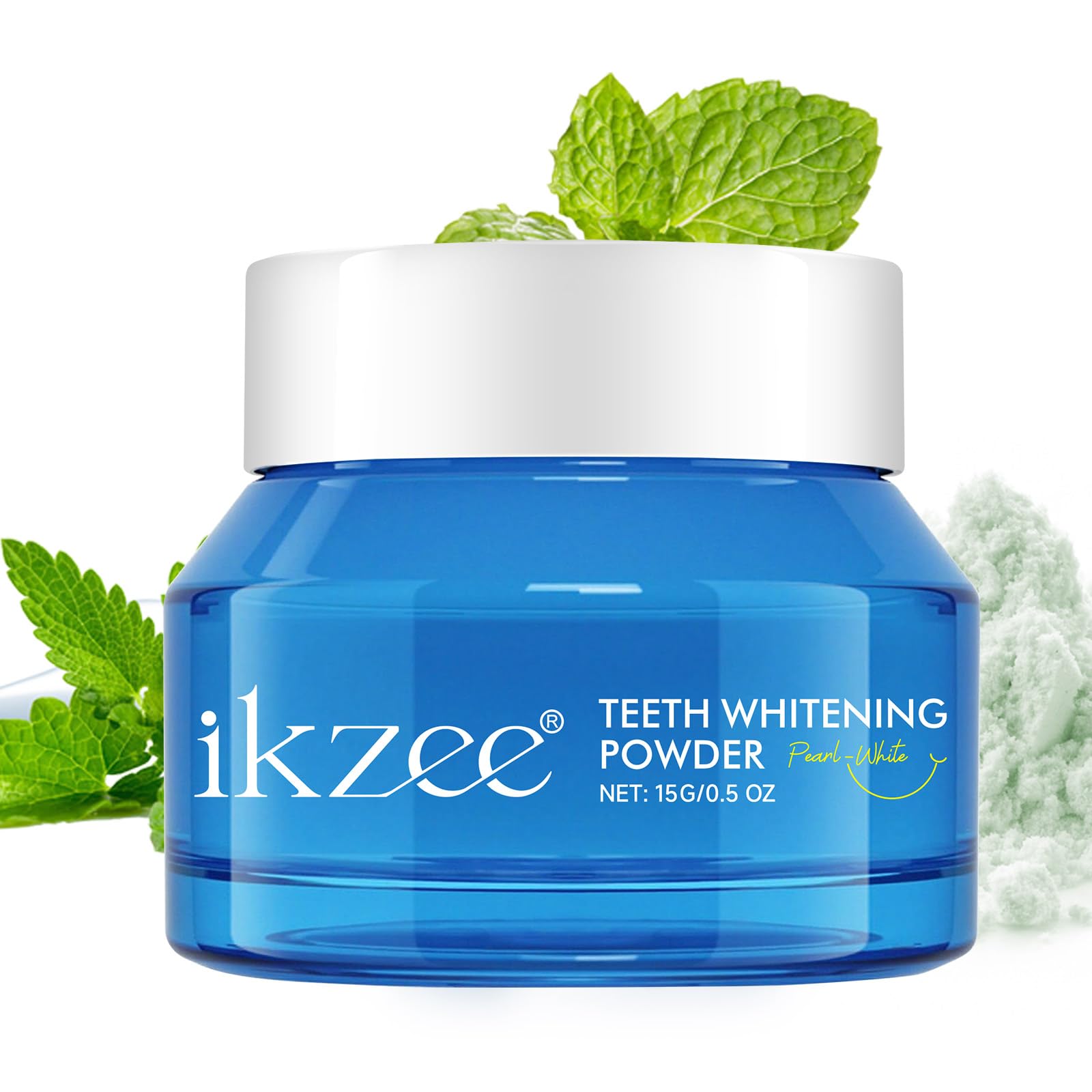 Teeth Whitening Powder with Peppermint – Enamel-Safe Tooth Polish for Whiter Teeth & Fres…