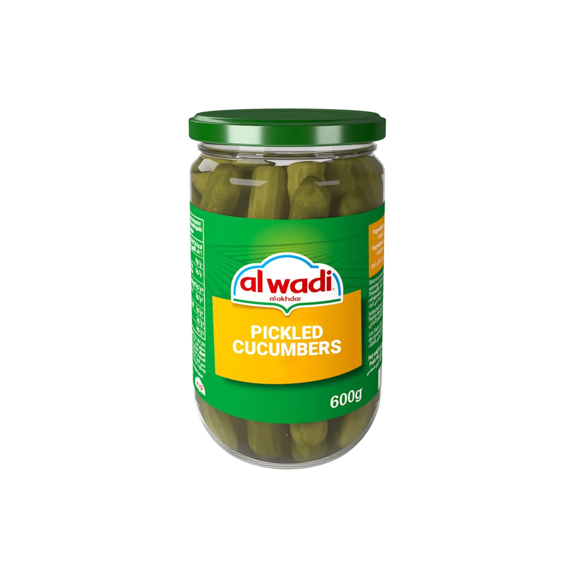 AL Wadi Pickle Cucumbers in Jars Drained Weight 420 gm Net Weight 600 gm (Pack of 1)