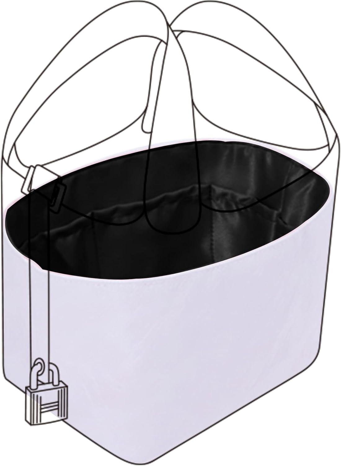 DGAZ Lightweight Purse Organizer Insert for Hermes Picotin Bag,Silk and Dupontpaper handbag inner for Luxury Bags(Black,PC18)