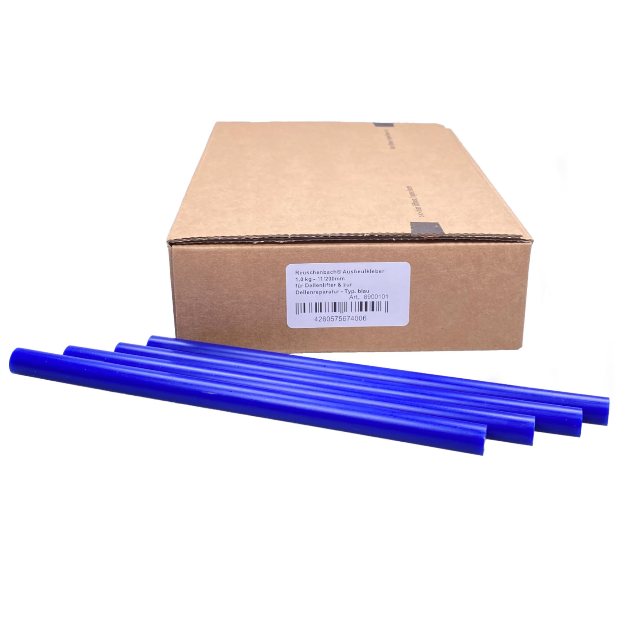 Ausbeulkleber Blau, Hochfester Schmelzkleber für Dellenlifter, Professioneller Heißkleber für PDR-Systeme, Dellenreparatur ohne Lackieren (11 mm Ø x 200 mm / 1 kg)