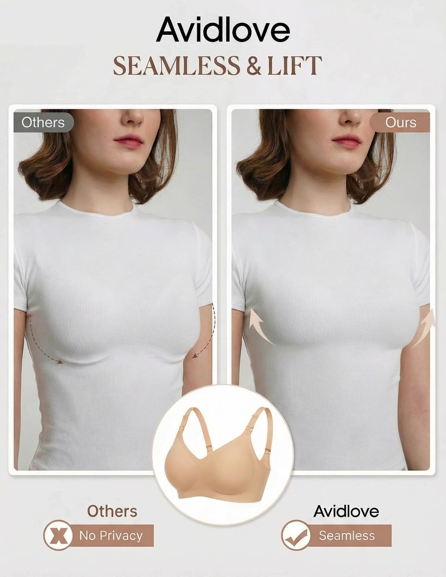 Avidlove Women's Seamless Bras Nursing Bras for Breastfeeding Tshirt Everyday Bra - Image 5