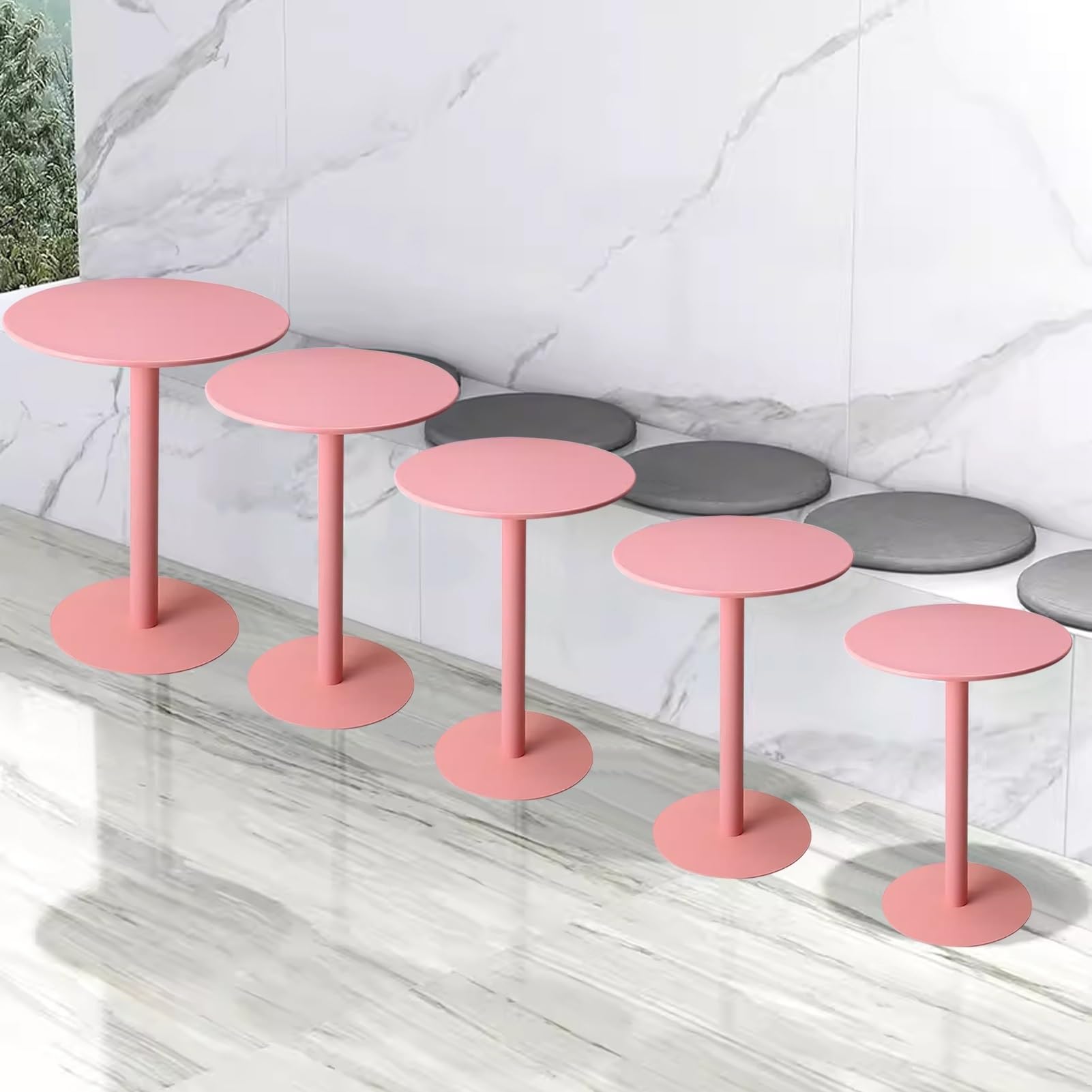 Moderno tavolo da bar rotondo in metallo per cucina 70x70x104cm