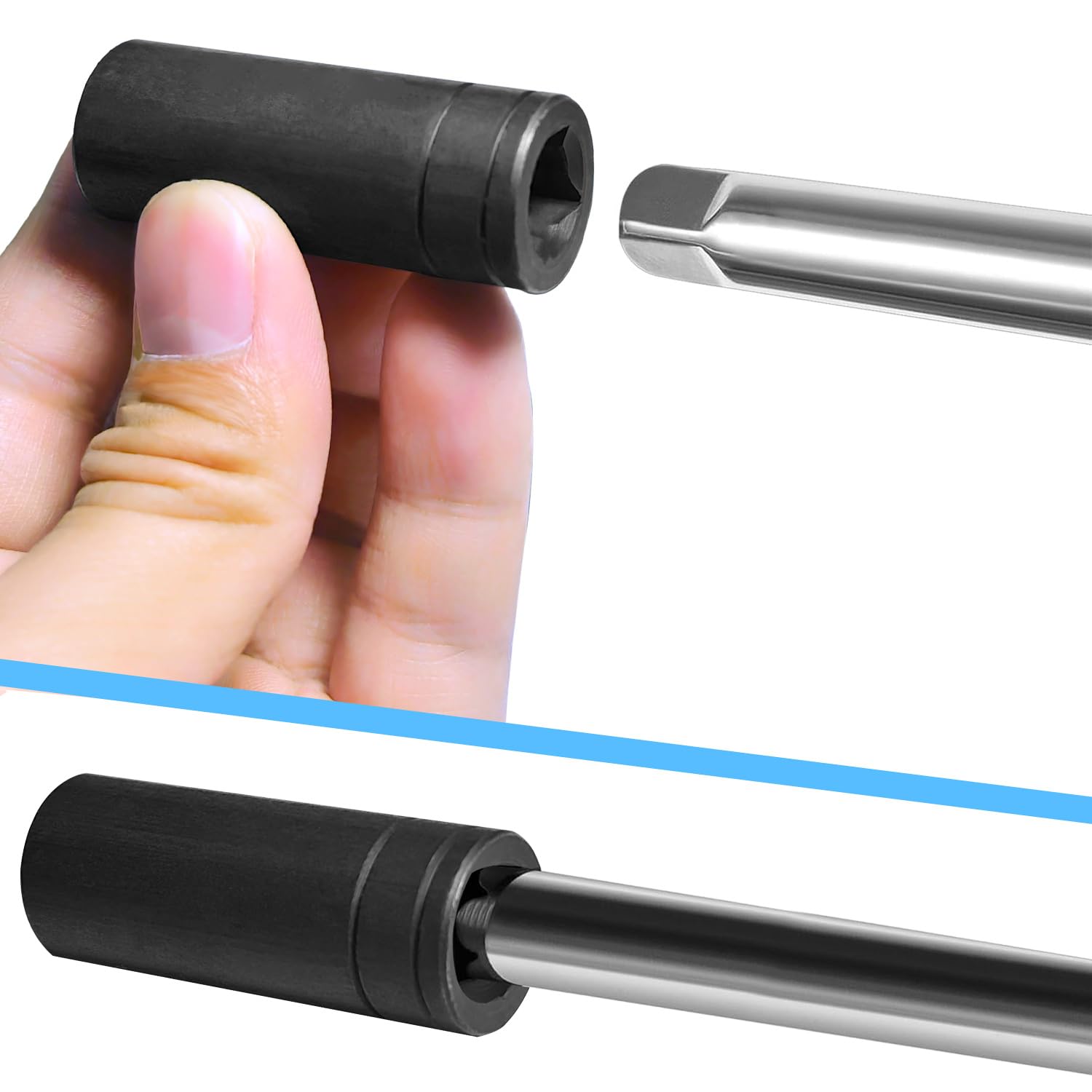 Juego de vasos para machos de roscar 70500, 8 piezas, con entrada de 1/4" y 3/8", compatible con todos los machos de roscar estándar MCTI (1/2" y 1/8" NPT, hasta 12 mm métricos), para usar con llave