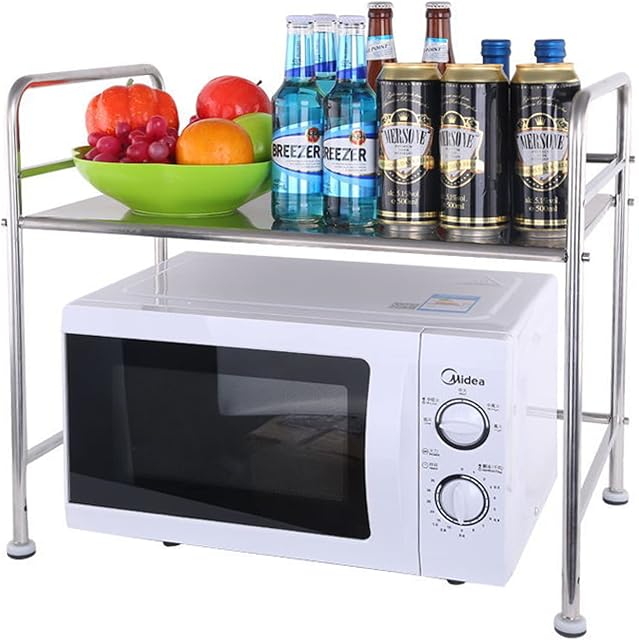 Stainless Steel Microwave Oven RackStorage Toaster Shelf for Kitchen island Free Standing Units 1Tier