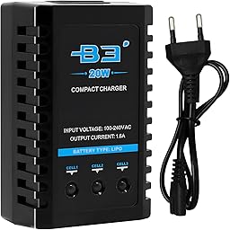 Lipo B3 Charger 20W 1.6A for 2S 3S Batteries (7.4V, 11.1Volt) RC Car Balancer Charger with XH3P and XH4P Plug for RC Car Boat Airplane Monstertruck Quadcopter Airsoft