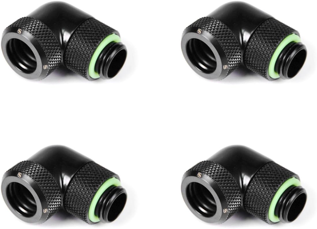 Barrow G1/4" to 12mm Multi-Link Fitting, 90 Degree Rotary, Black, 4-pack