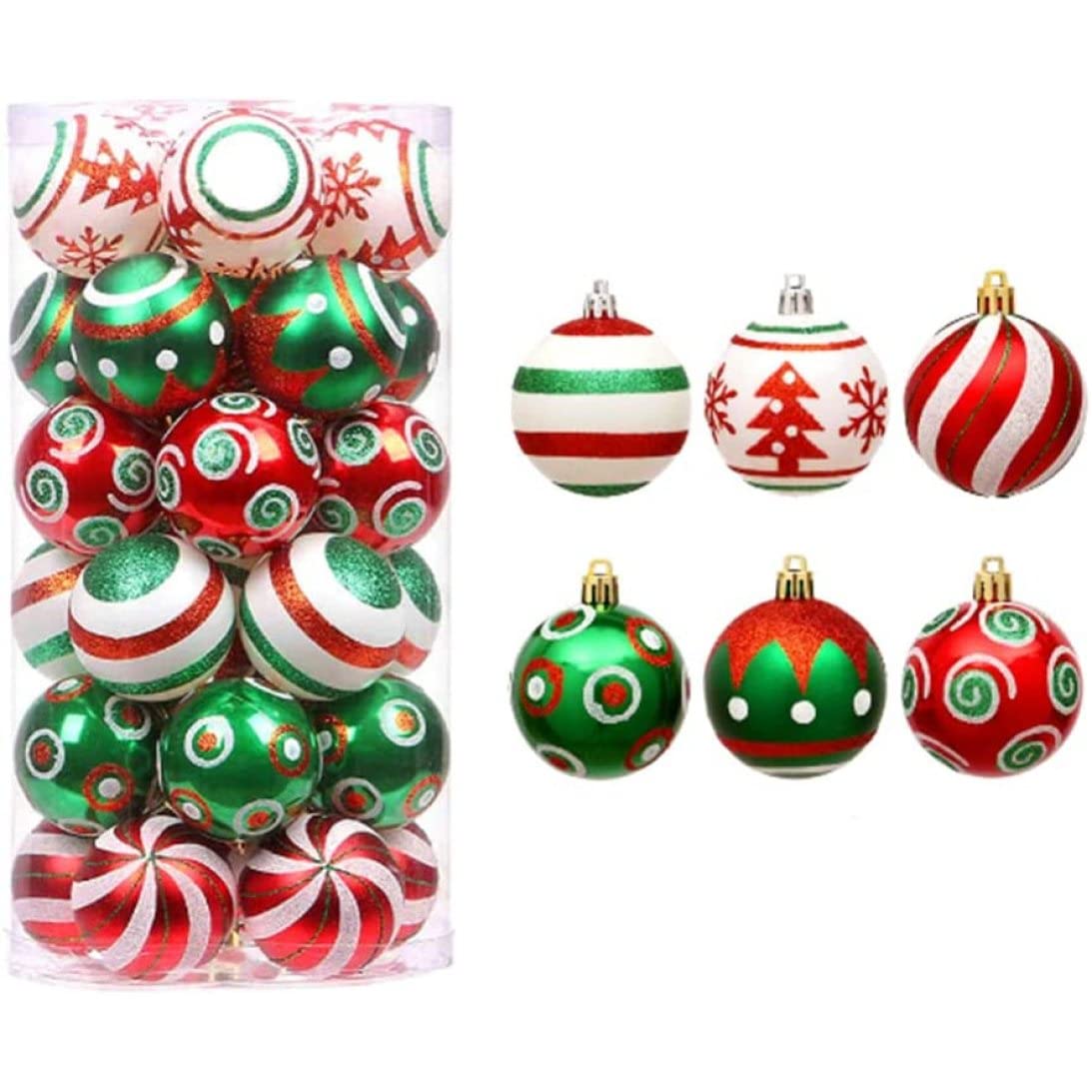 Baubles de Noël décorations en plastique incassable pour sapin et maison