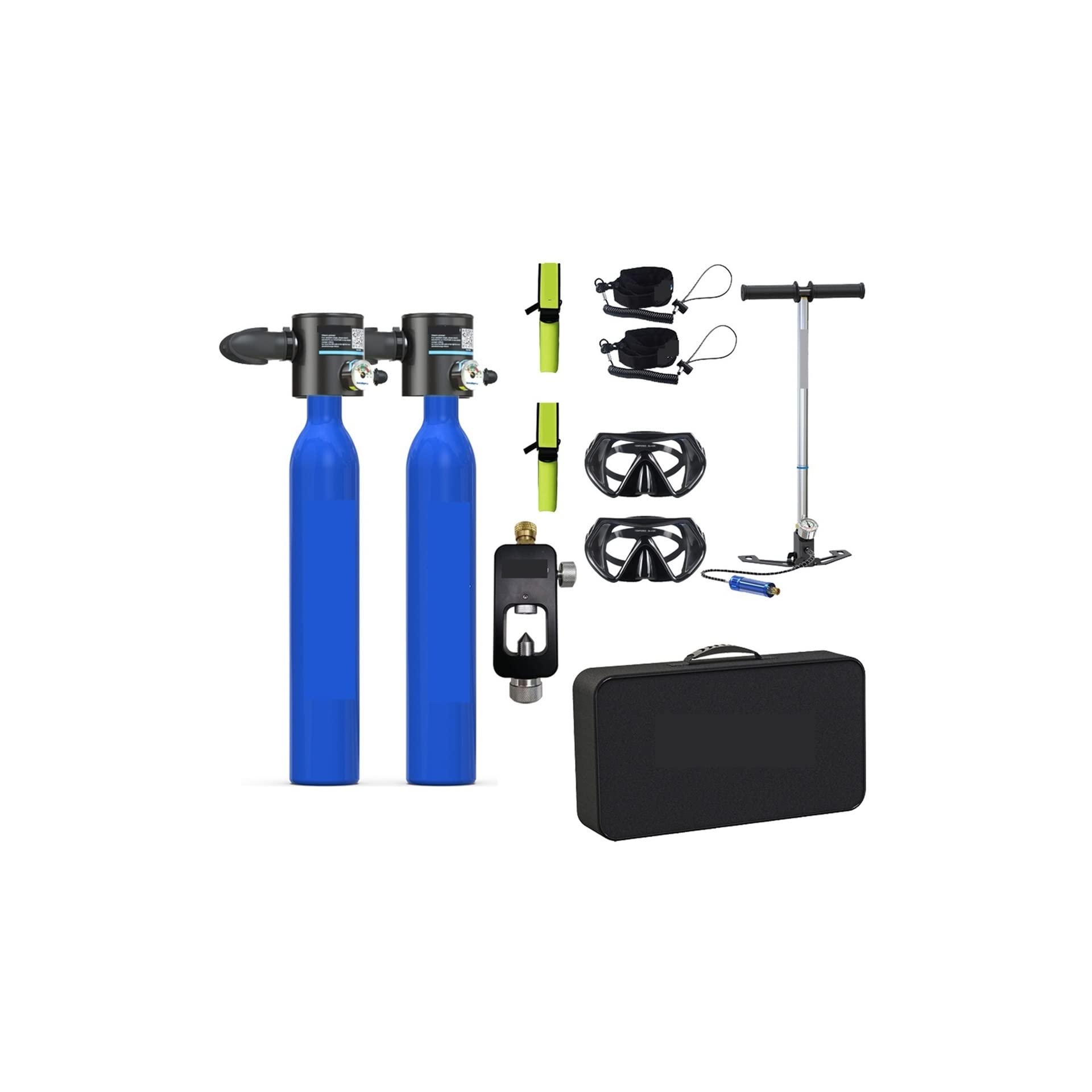 Portable Dive Cylinder, Snorkeling Mini Oxygen Cylinder Diving Teaching Underwater Rebreather Swimming Equipment Supplies(Blu)