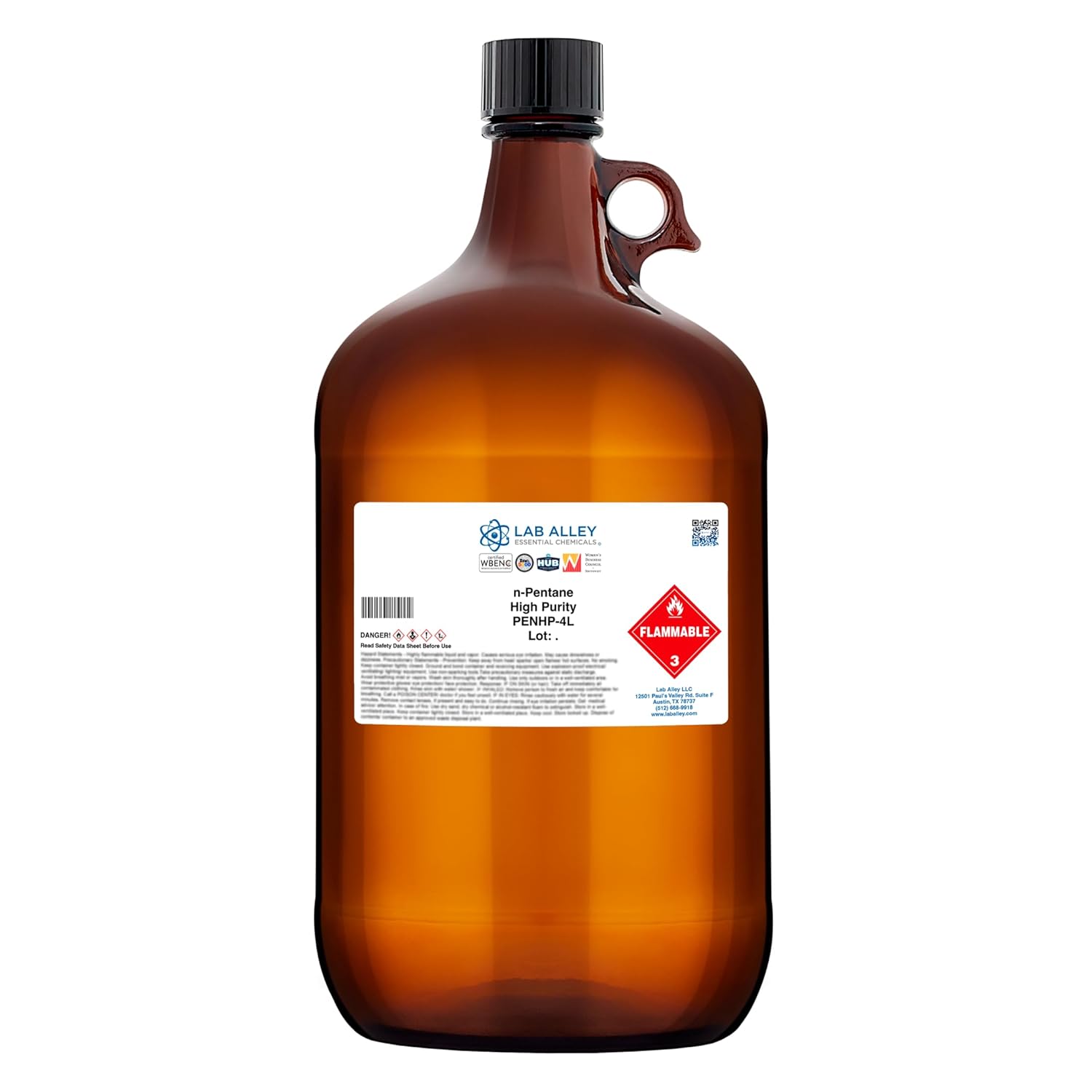 n-Pentane ≥99% High Purity Grade (4 Liters (Pack of 4 x 1 Liter Bottles))