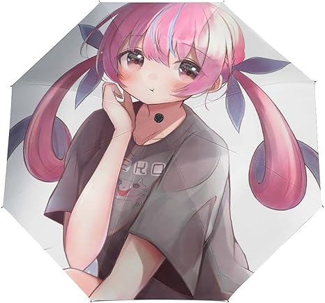 Amazon Co Jp 湊あくあ Vtuber 怒るぽい 私服 折りたたみ傘 アニメ おしゃれ 八本骨 軽量 便利 ワンタッチ 自動開閉 耐風 撥水 晴雨兼用 男女兼用日傘 Uvカット 逆折り式 折り畳み傘 メンズ レディース 梅雨対策 台風対応 収納ポーチ付き プレンセント 外出 通学 旅行