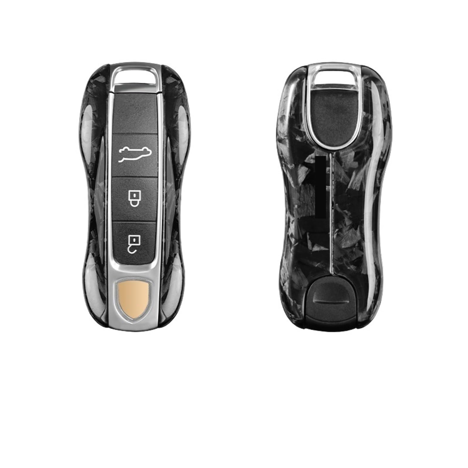 Carcasa de repuesto for mando a distancia inteligente de coche, compatible con Porsche Cayenne, Panamera 718, 911, Taycan, Macan, fibra de carbono auténtica(TYPE B-Forge)
