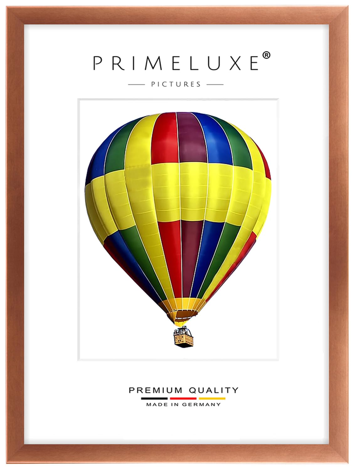 PrimeLuxe Marco de fotos de madera, 50 x 100 cm (tamaño de la imagen) en cobre-marrón, color y tamaño a elegir, marco para pósteres, puzles, collage de fotos, fabricado en Alemania