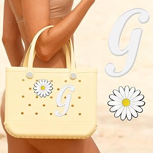2 Pcs Bag Decoration Accessories Personalized Letter G and Flower Charm for Handbags, Backpacks, Purses, Creative Gift for Bag Lovers