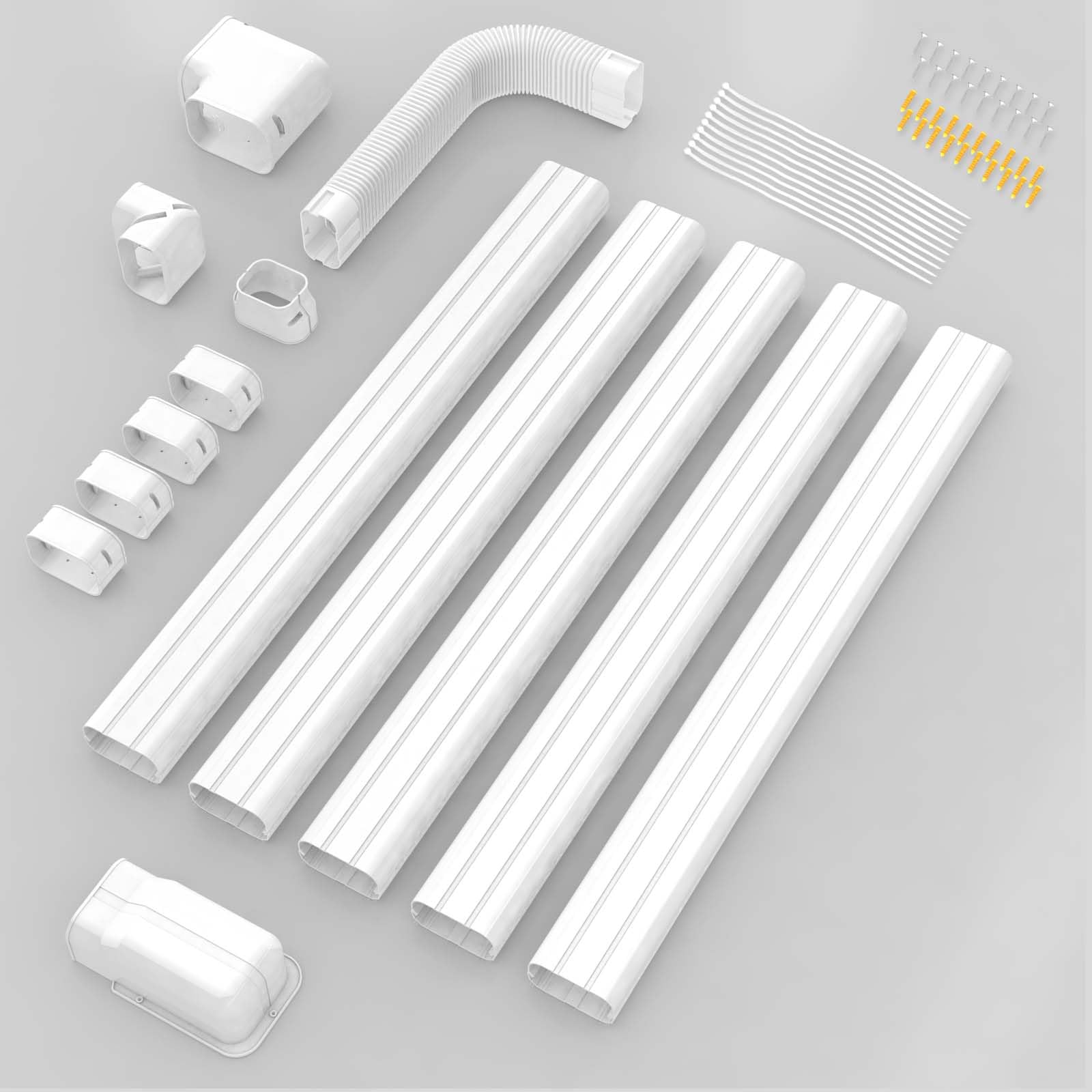 4" 19.5Ft Mini Split Line Set Cover, Line Cover Kit for Mini Split and Central Air Conditioner