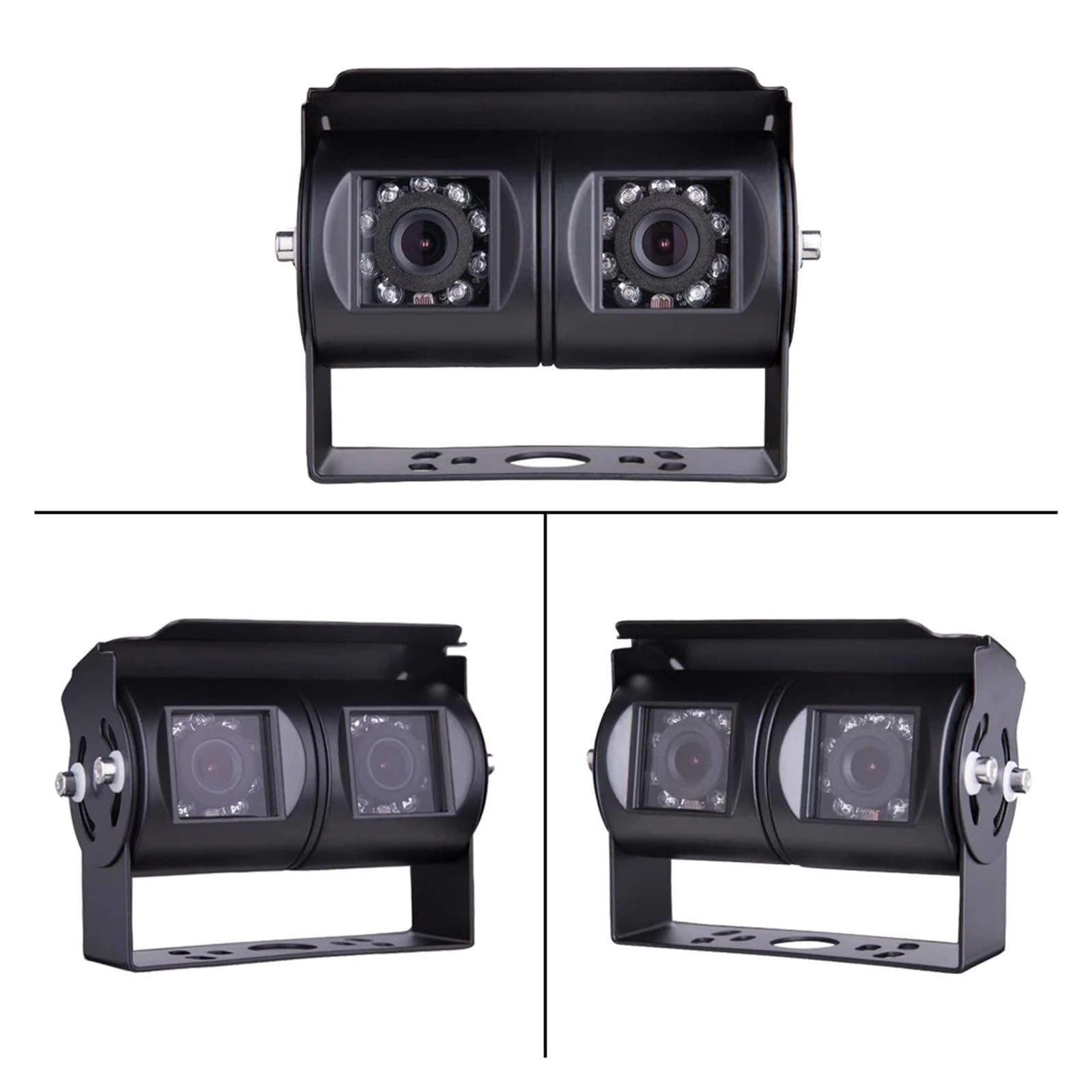 Camara Marcha Atras Cámara Marcha Atrás Blanca Doble Lente, Respaldo RV, Lente Ángulo Ajustable Doble, Cámara CCD Visión Trasera para Camión Y Autobús