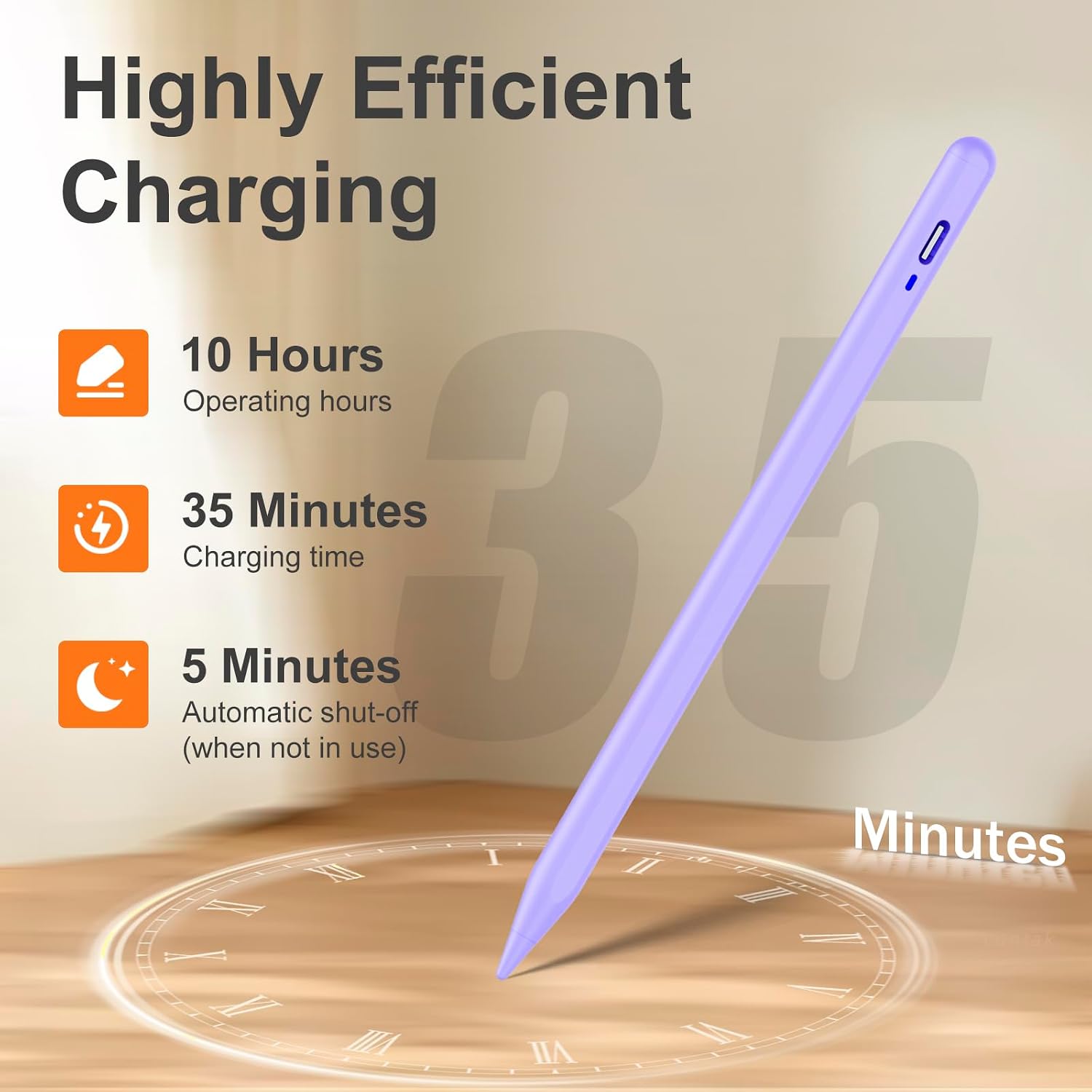 Stylus Pen for Android Tablet/Phones, Tablet Pencil for iOS/Android,Purple image 3