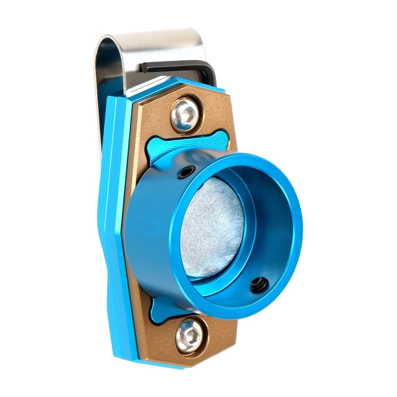 TenhCreek Magnetic Billiard Chalk Holder, Portable Pool Cue Chalk Holder with Fixed Clip, Aluminum Alloy Billiard Cue Chalk Tip Case for Snooker and Pool Table Accessories