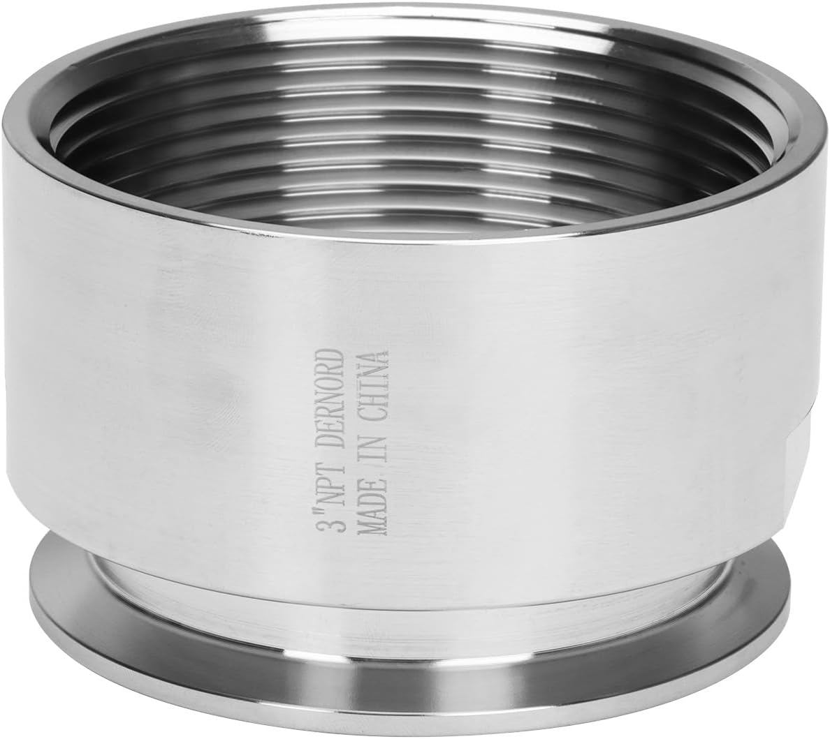 DERNORD 3'' Tri clamp Adapter to 3 inch FNPT Thread Ferrule Sanitary Pipe Fitting