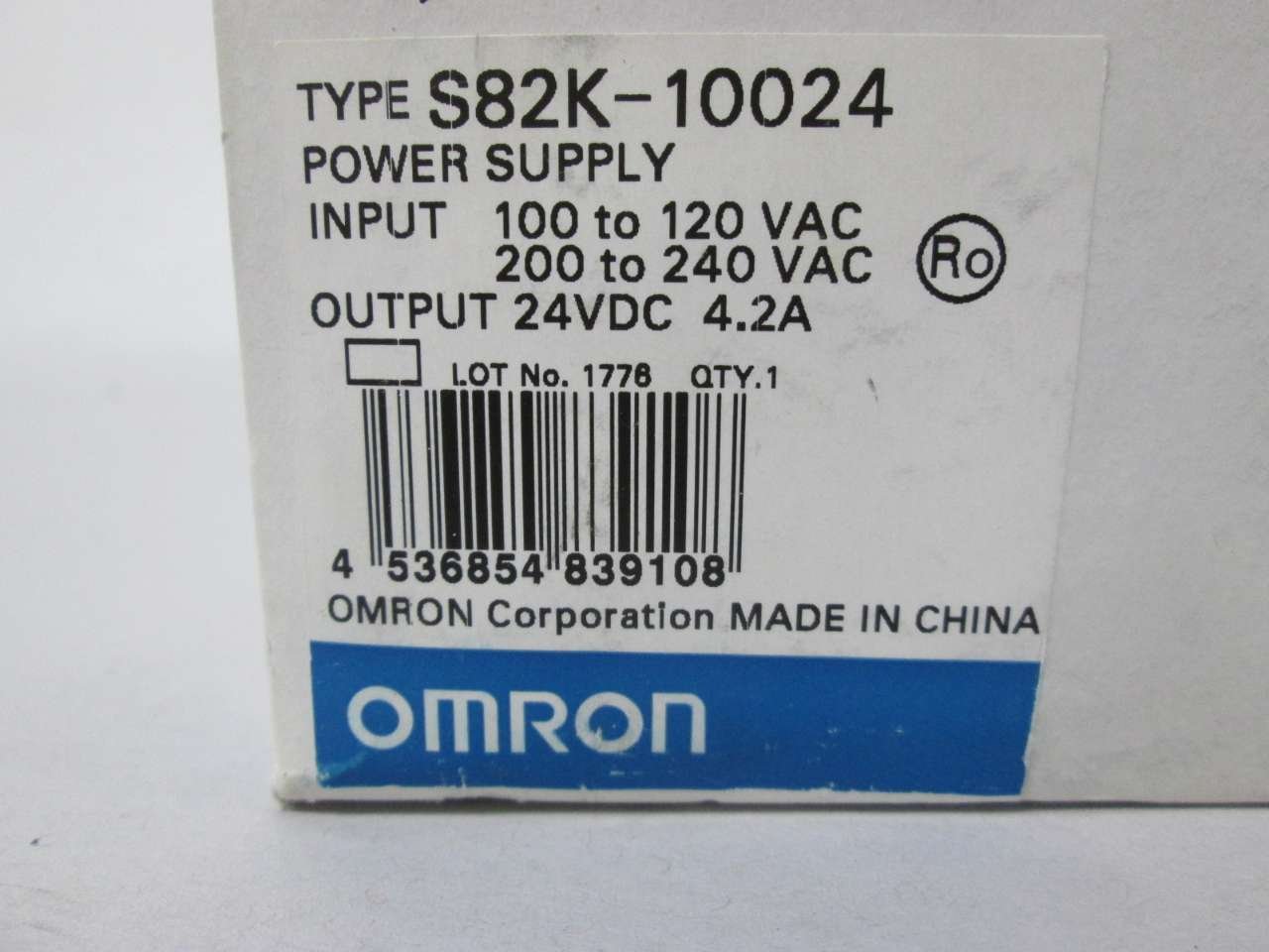 Omron S82K-10024 Power Supply S82K-10024