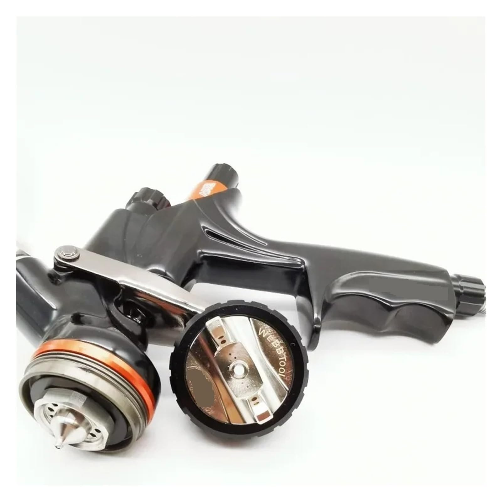 Wysokiej Klasy Pistolet Natryskowy 1.3mm Dysza Ze Stali Nierdzewnej Na Sprężone Powietrze Do Samochodu Malowania Farbą Natryskiwania Bezbarwnego Wysoka Precyzja Atomizacji(Black orange 1.3MM)