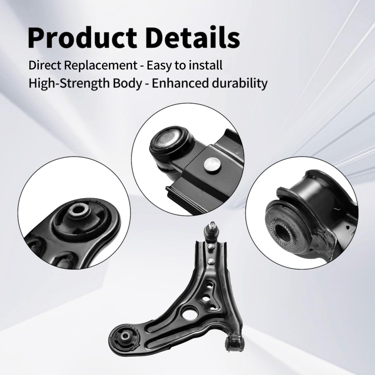Front Lower Control Arm Compatible with Chevrolet Aveo 2004-2011 Pontiac Wave G3 2009-2010 Suzuki Swift+ 2004-2009