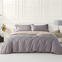 Vista 1 de SAPHREAS Juego de funda de edredón, 100% algodón extrasuave, tamaño individual, lavanda, 2 piezas, 1 funda de edredón de 68 x 90 pulgadas con Crema