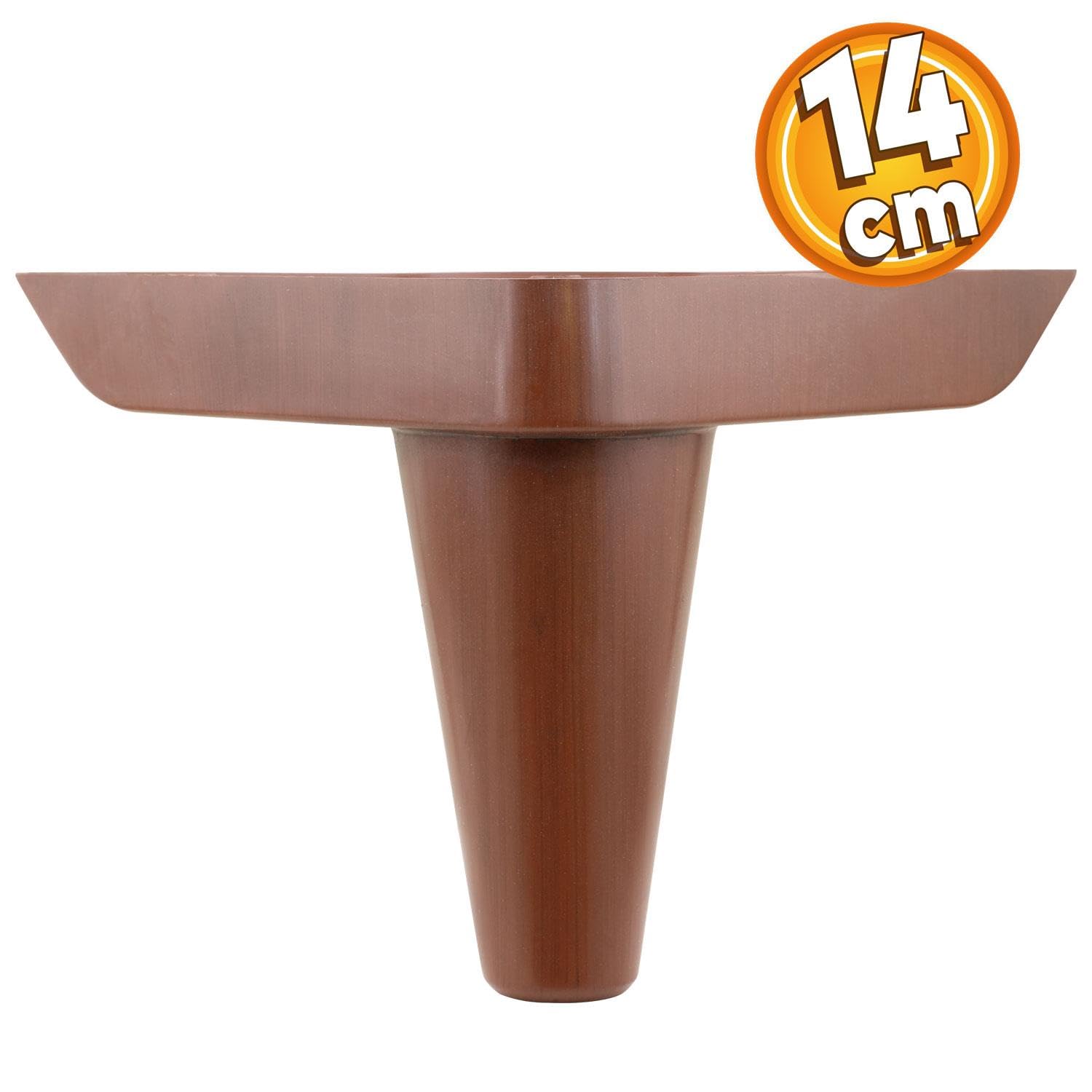 Badem10 4 ADET Aspen Lüks Mobilya Kanepe Sehpa Puf Koltuk Ayağı 14 cm Kahverengi Ahşap Desenli Baza Ayak