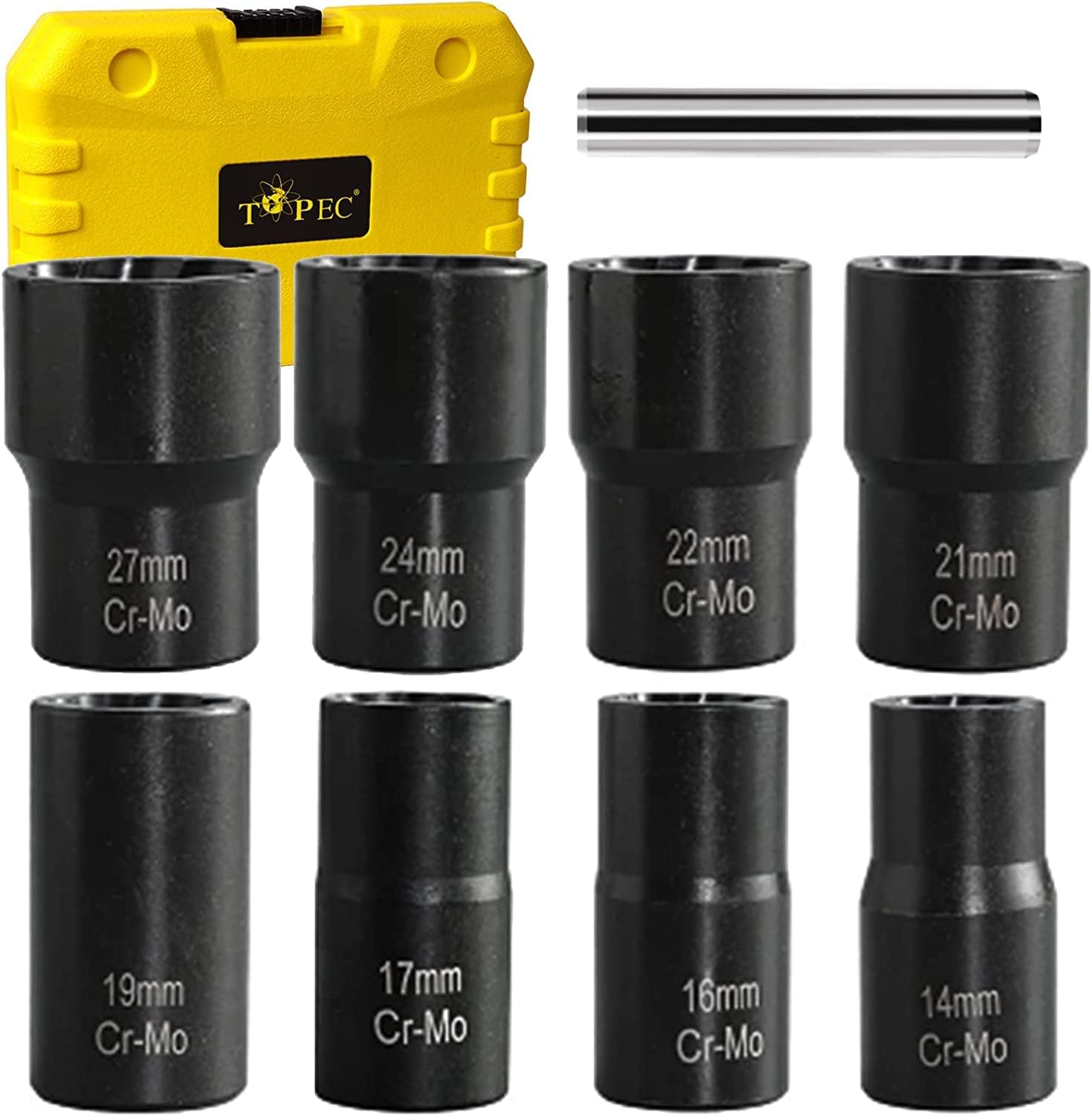 9PCS Bolt Nut Extractor Set, Lug Nut Remover Socket Tool, 1/2" Drive