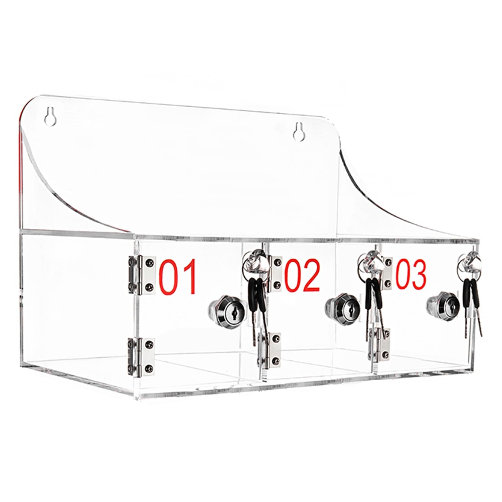 Caja de almacenamiento para móviles con cerradura de seguridad y tres compartimentos