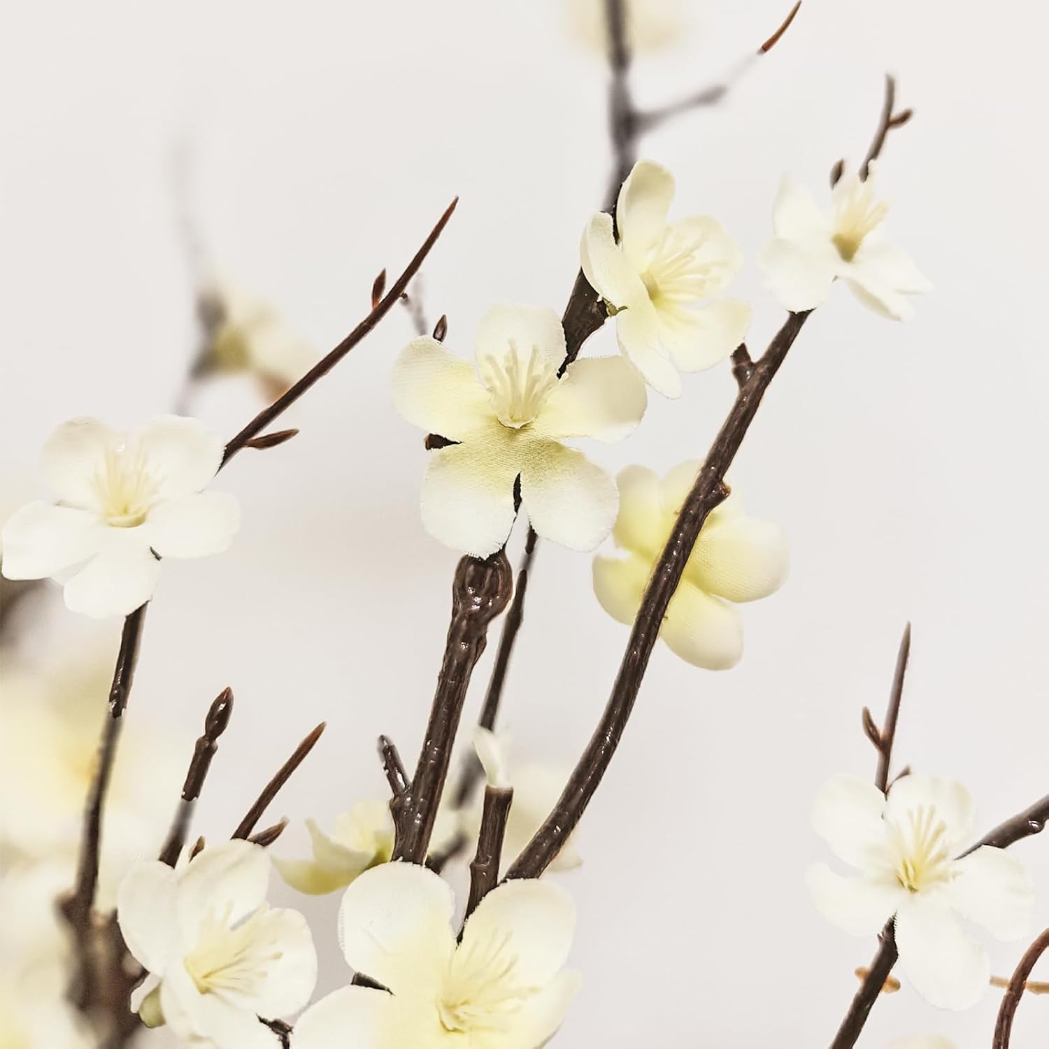 4 Pcs Cherry Blossom Branches 39 Inch White Fake Flowers Spring Decorations for Home Decor, Artificial Flowers Long Stem Branches for Vase Wedding Office Party Table Decor Centerpieces - Image 3
