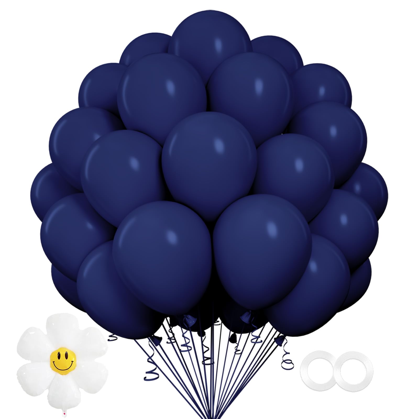 Navy Blue Balloons，100 pcs 12 Inch Navy Blue Latex Balloons, Navy Blue Balloons for Party Decoration，Birthday Decoration，Baby Shower，Wedding，Holiday Decoration（Navy Blue Balloons）