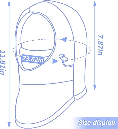 Miniatura 6 de HomDSim Gorro de esquí para niños, cálido, para invierno, máscara de cuello para motocicleta, térmica de forro polar, pasamontañas de esquí