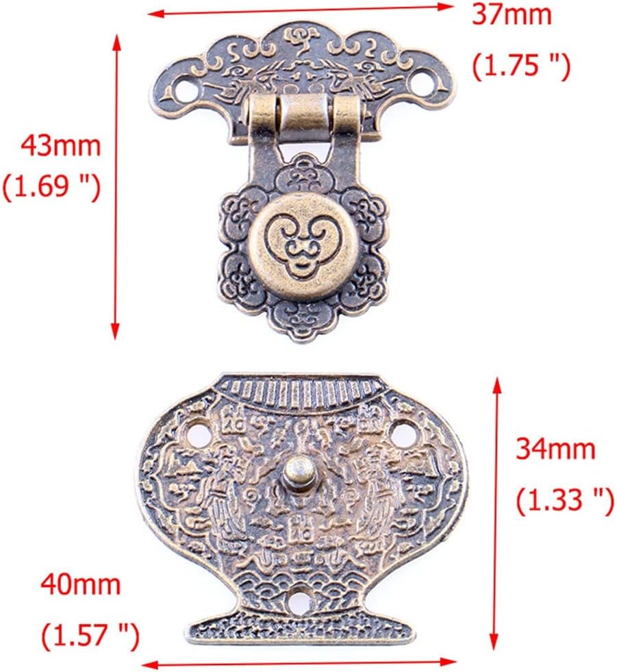 4PCS Hasp Latch Jewelry Wooden Box Lock Mini Cabinet Buckle Case Locks Decorative Handle