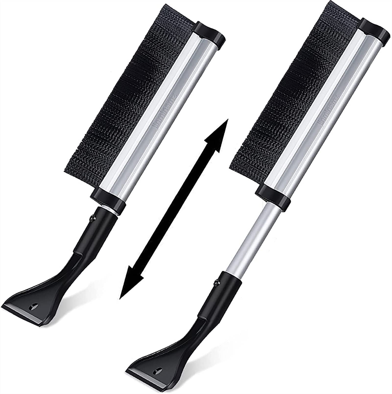 XMING Cepillo de Limpieza de Coches 2 en 1, raspador de Hielo, Pincel de Nieve, Cepillo de Nieve retráctil, raspador de Hielo y Cepillo de Nieve for automóviles, Camiones y SUBO Vs (Plata)