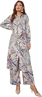Paisley Printed Kurta-Set for Women – Viscose Rayon Printed Kurta & Straight Pant | Festive Ethnic Indian Traditional Outfit for Functions & Puja | Lightweight Two Piece Dress for Beach & Holiday Look