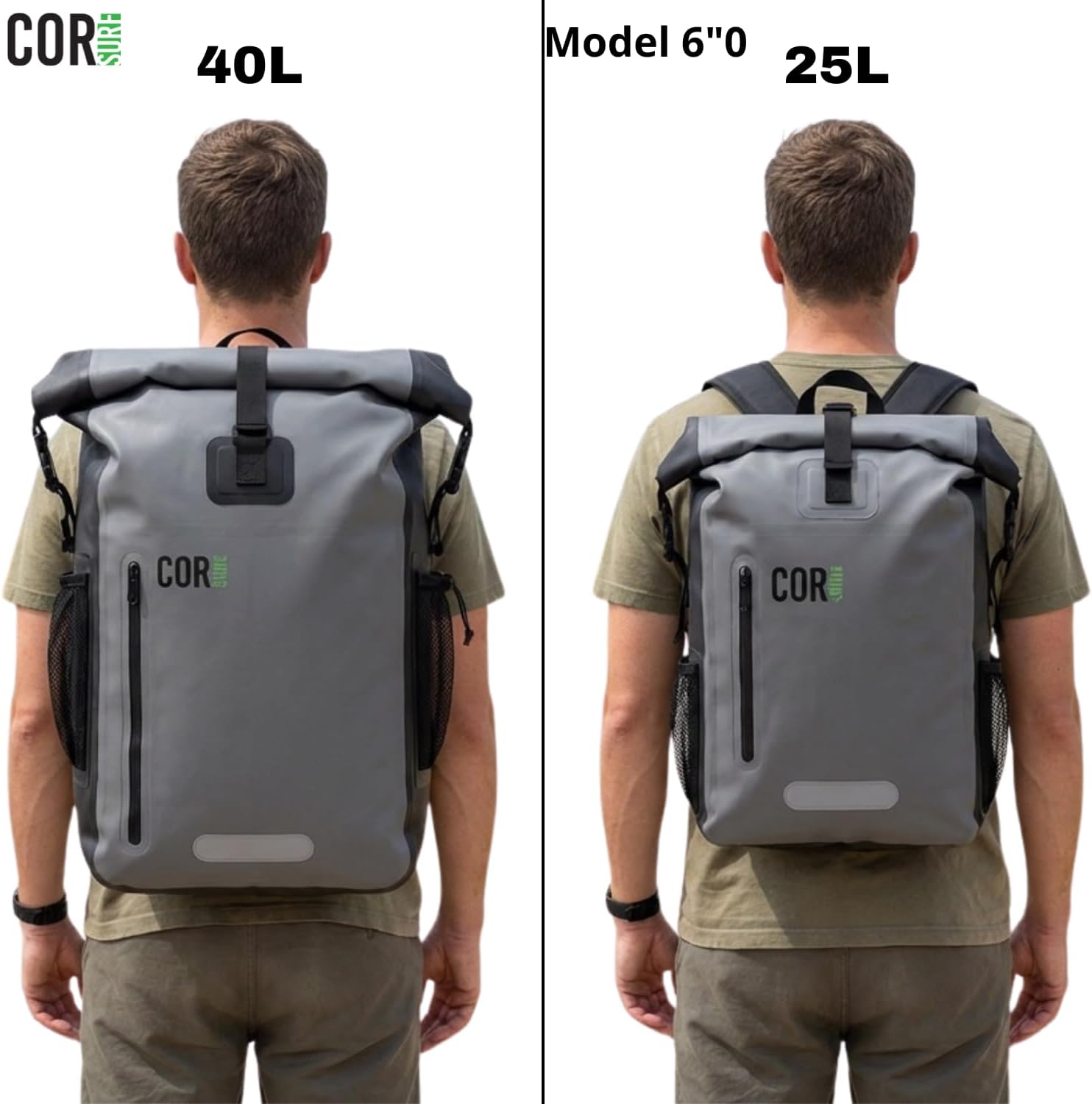 COR Surf 100% Waterproof Heavy Duty Backpack And Dry Backpack For Swimming, Boating Or Kayaking, Roll-top Design With Sonically Welded Seams And Padded Laptop Sleeve (40L, 21 x 15 x 8 Inches) - Image 5