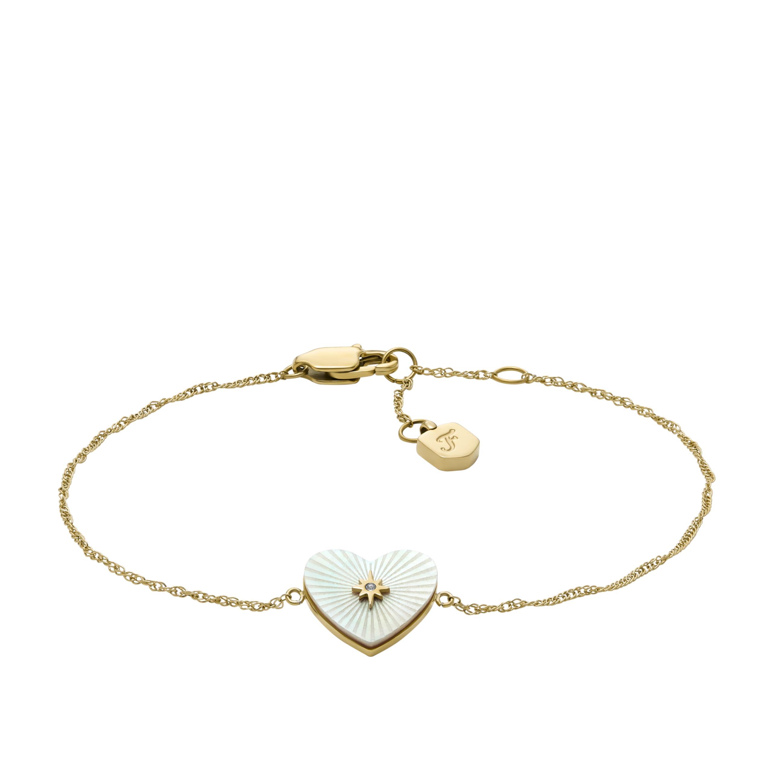 Fossil Women's Heritage D Link Stainless Steel Chain Bracelet